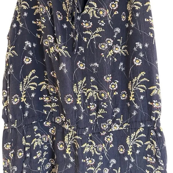 LOFT navy floral sleeveless romper jumpsuit spring summer cool breezy casual - Picture 3 of 12